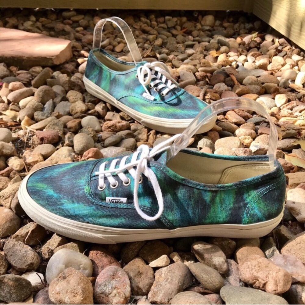 Vans Teal & Green Print Lace Up Sneakers